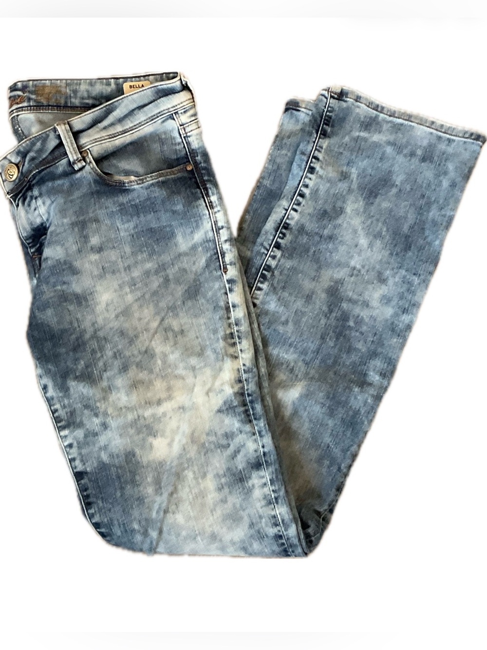**Mavi ** Women’s Bleached Bella Low Rise Skinny Boot Cut Jeans .